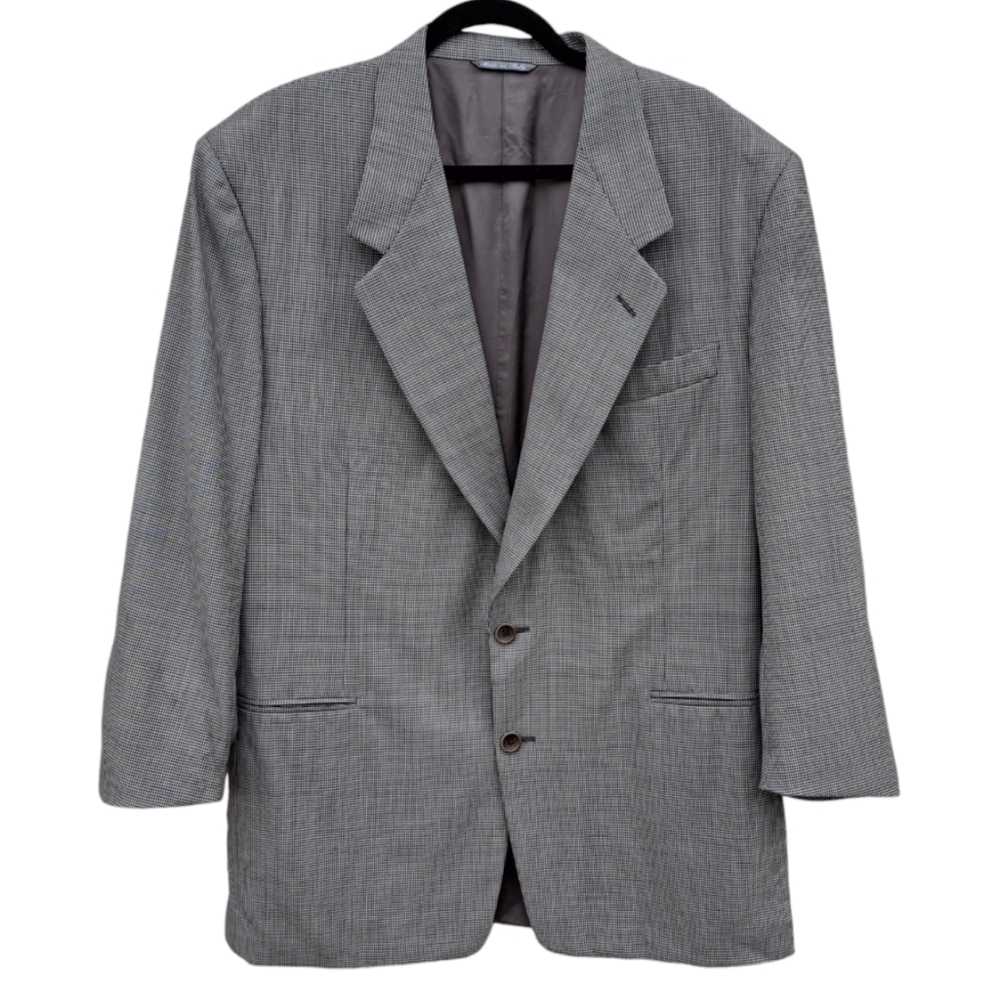 Canali Proposta Gray Houndstooth Dinner Jacket Made in Italy Men Size US 44R